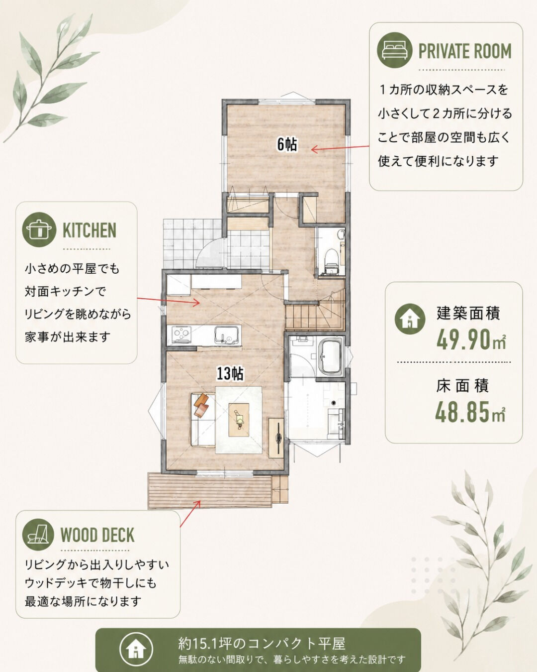 \15坪　平屋　モデルプラン/